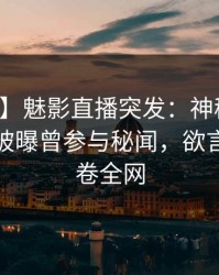【爆料】魅影直播突发：神秘人在深夜一点被曝曾参与秘闻，欲言又止席卷全网