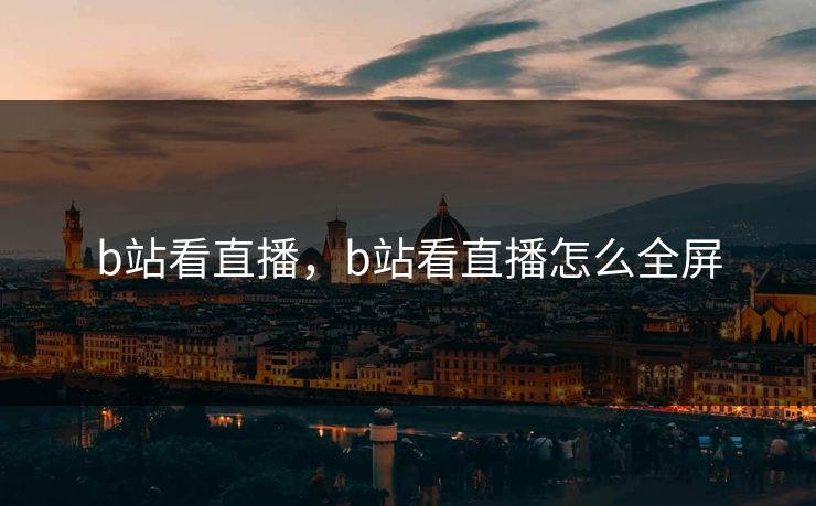 b站看直播，b站看直播怎么全屏