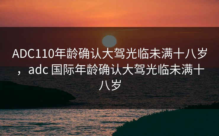 ADC110年龄确认大驾光临未满十八岁，adc 国际年龄确认大驾光临未满十八岁