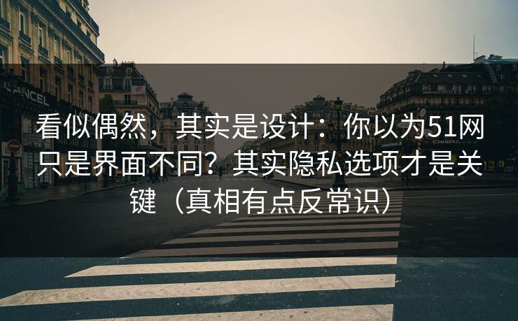 看似偶然,其实是设计:你以为51网只是界面不同?其实隐私选项才是关键(真相有点反常识) 看似偶然,其实是设计:你以为51网只是界面不同?其实隐私选项才是关键(真相有点反常识)